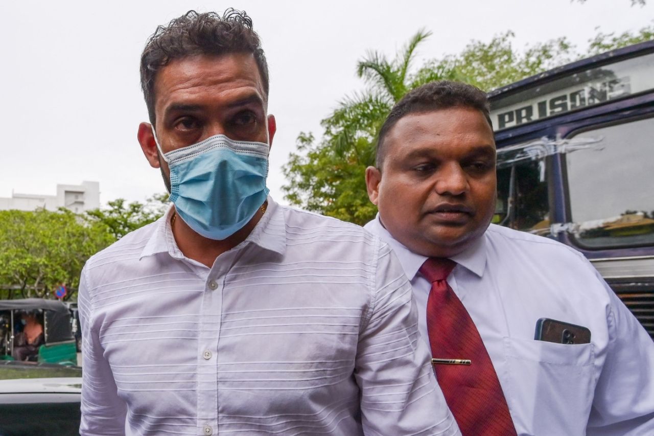 Sachithra Senanayake is being taken to a court, Colombo, September 6, 2023
